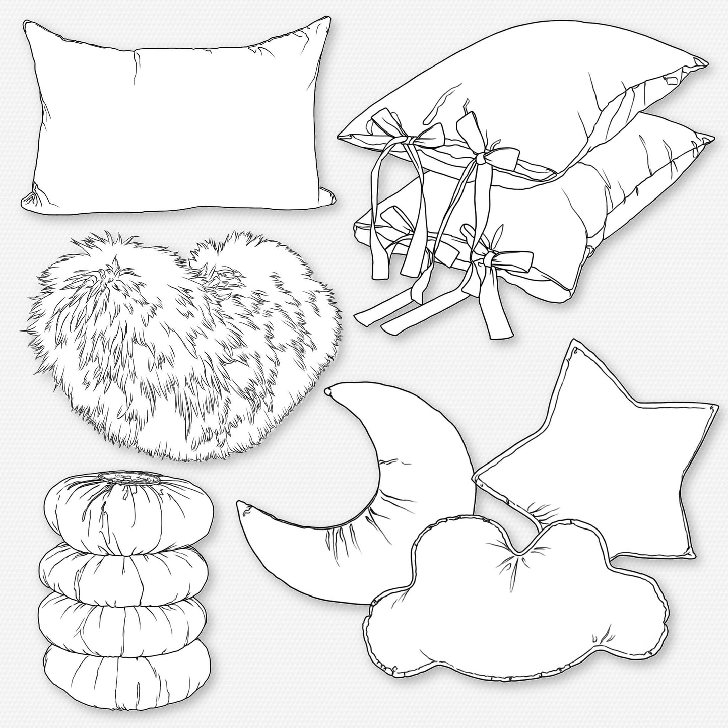95 Interior & Pillow Brushes for Procreate & Photoshop – Furniture & Decor Set