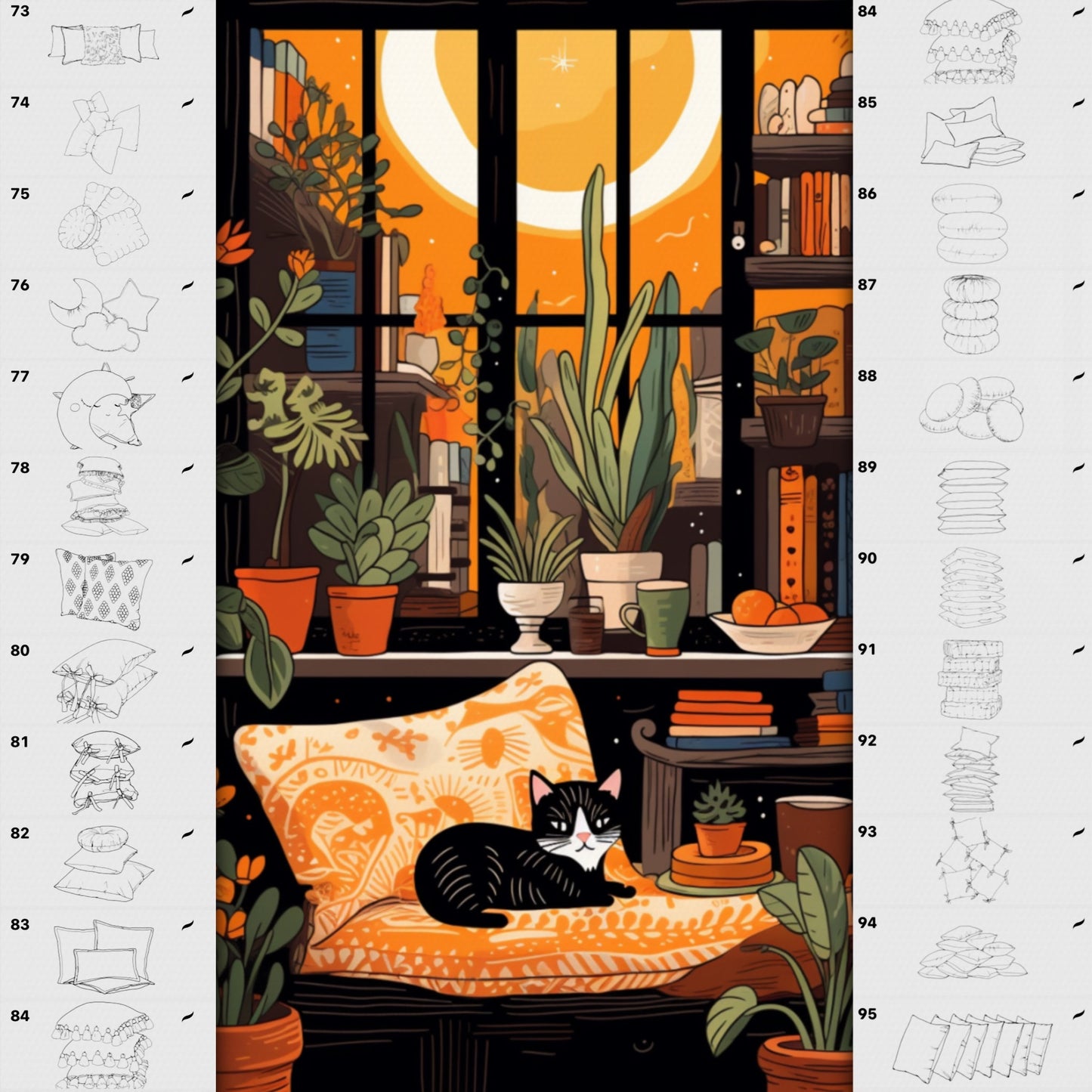 95 Interior & Pillow Brushes for Procreate & Photoshop – Furniture & Decor Set