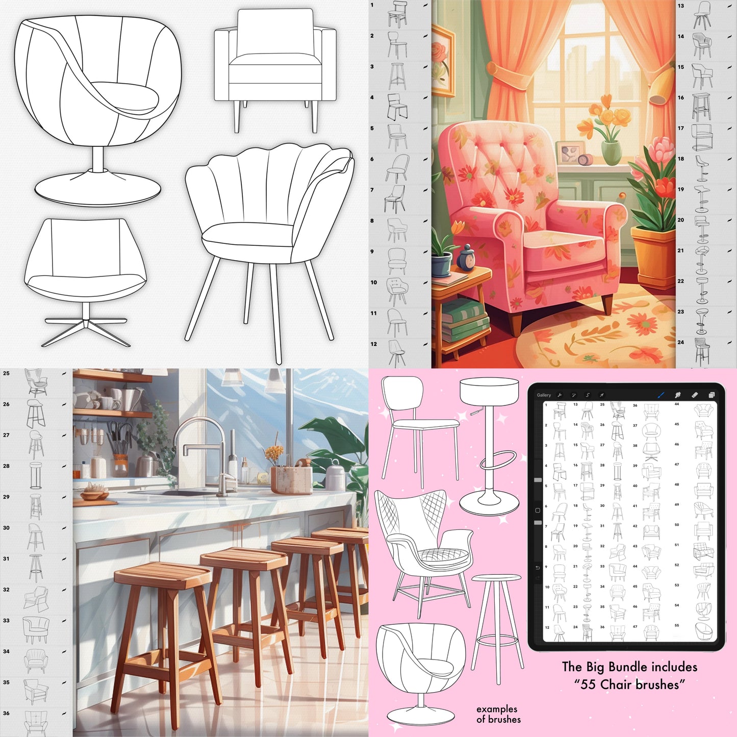 MEGAPACK 2000+ Interior Brushes – Furniture, Rooms, Decor