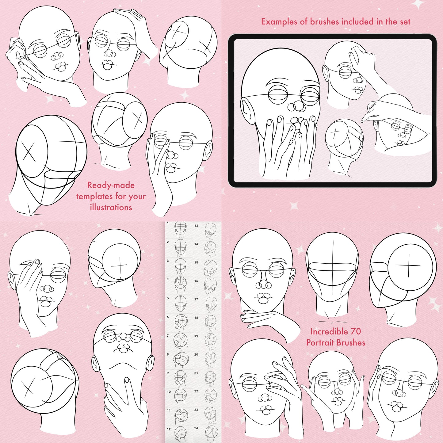 MEGAPACK 3000+ Portrait & Face Guide Brushes