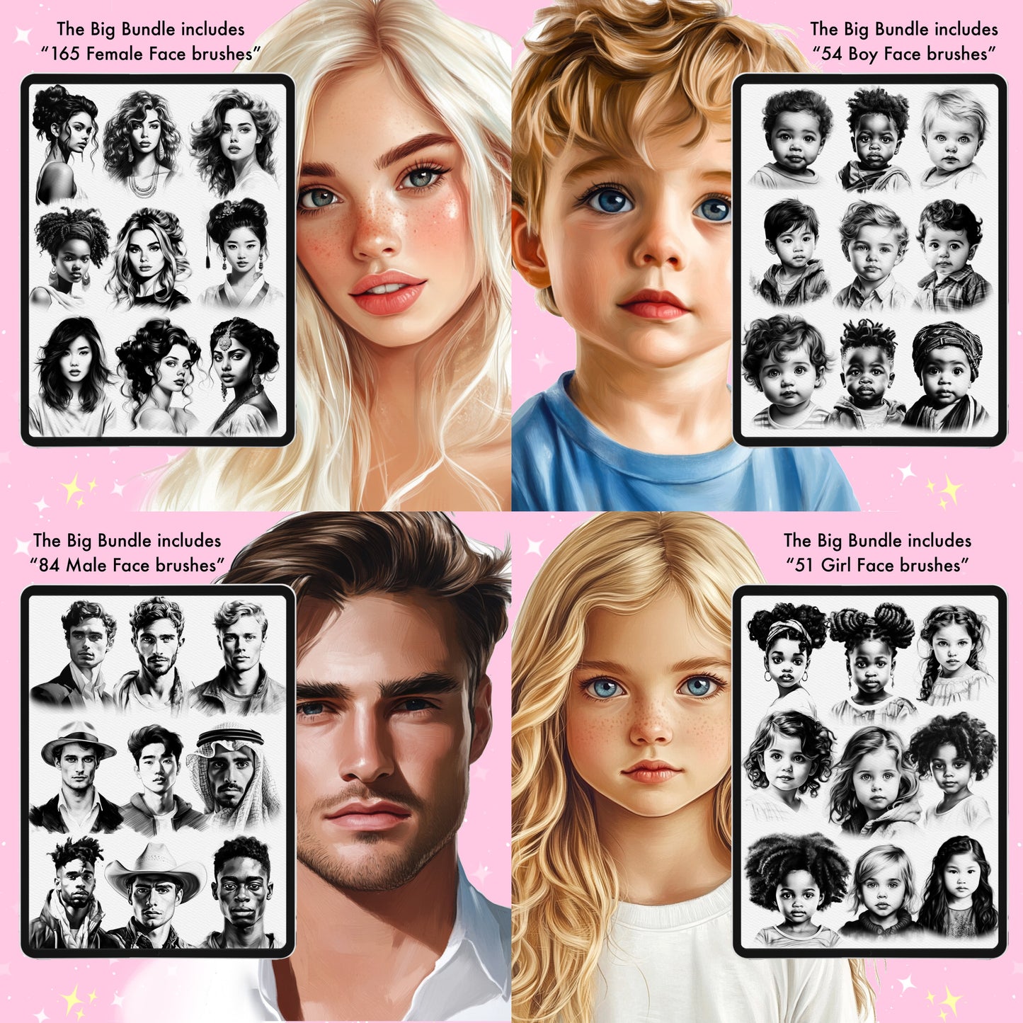 MEGAPACK 3000+ Portrait & Face Guide Brushes
