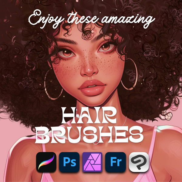 Hair Texture Brushes for Procreate & Photoshop