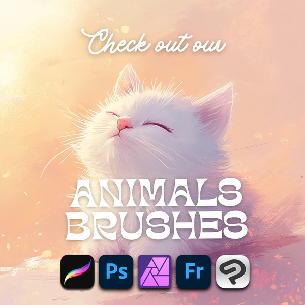 Animal Brushes for Procreate & Photoshop | Cute Digital Stamps