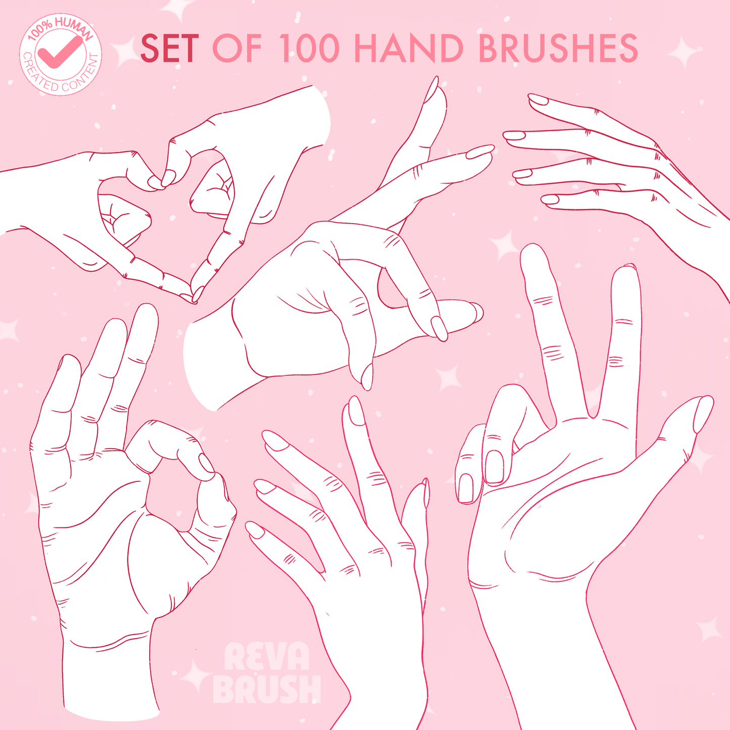 Procreate Hands Brushes – Procreate 및 Photoshop용 사실적인 손 그리기 브러시 세트