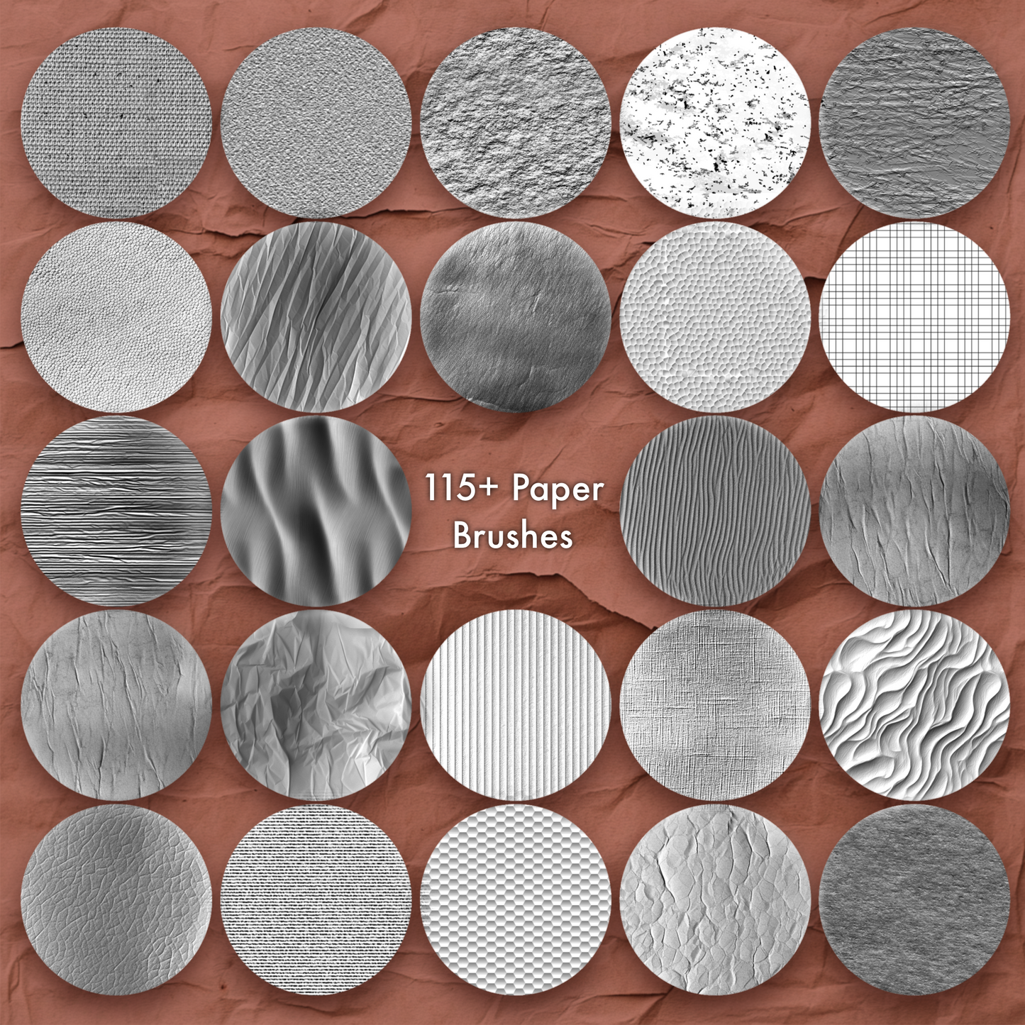 Procreate &amp; Photoshop 종이 질감 브러시. 사실적인 스토리북 수채화 스케치북