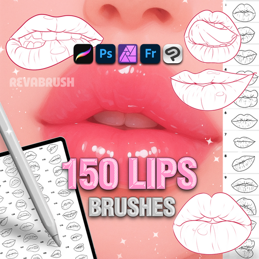 Realistic Lips & Portrait Brushes – Procreate & Photoshop stamps