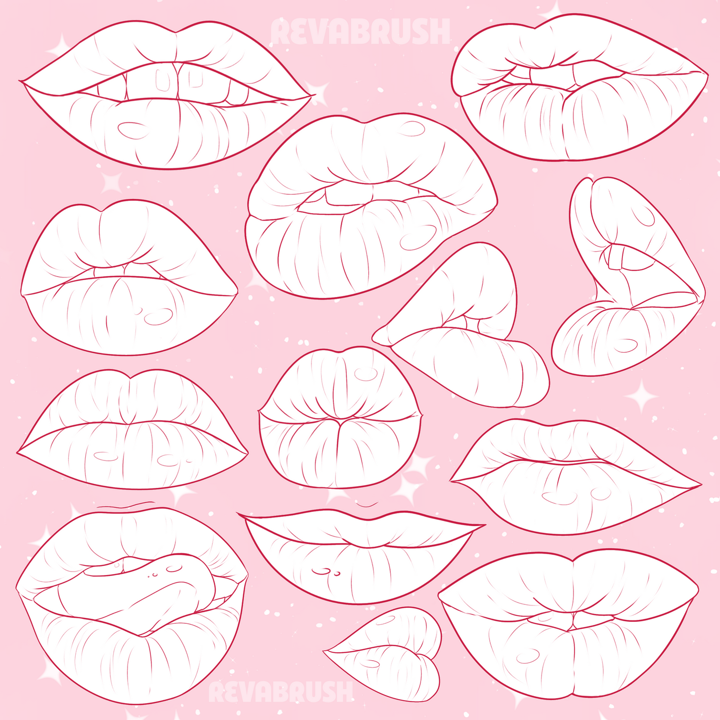 Realistic Lips & Portrait Brushes – Procreate & Photoshop stamps