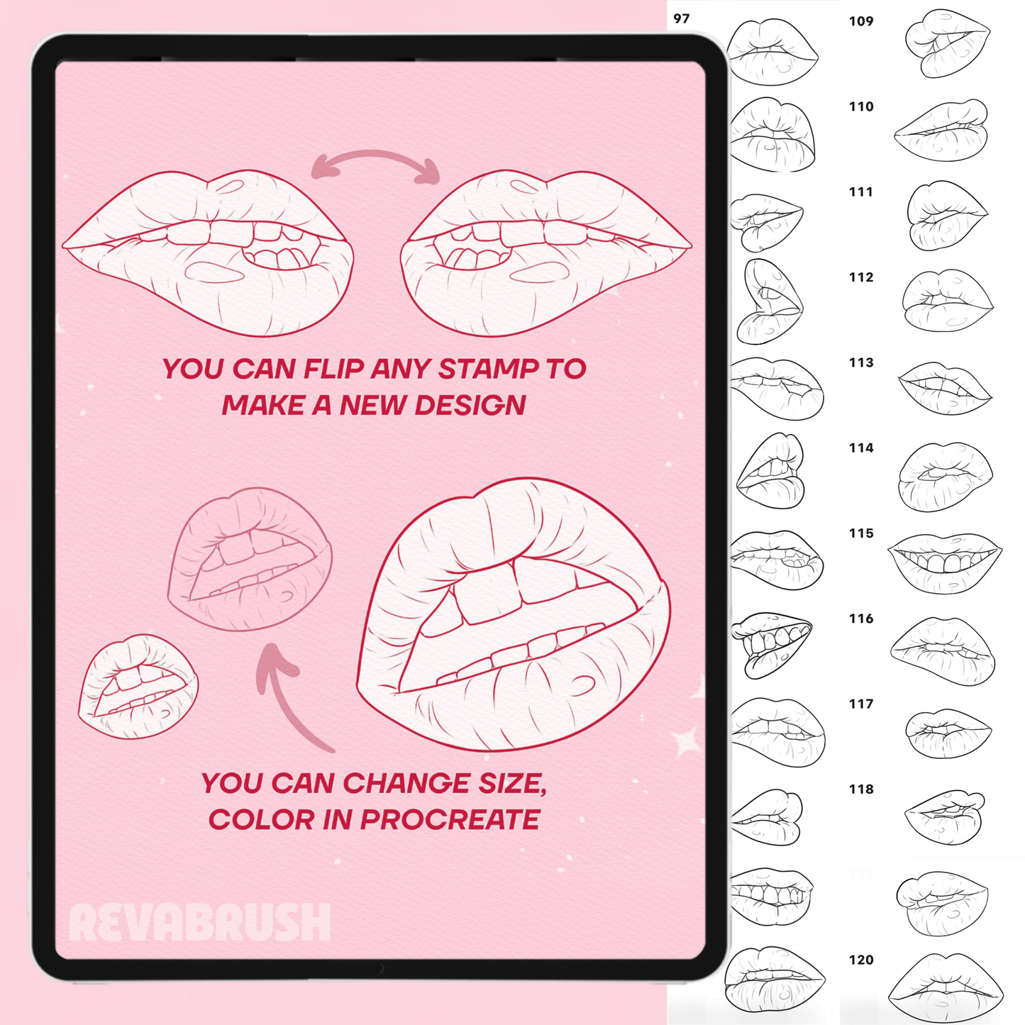 Realistic Lips & Portrait Brushes – Procreate & Photoshop stamps