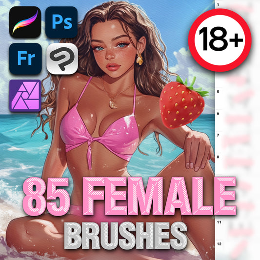 Procreate Female Body Breast Bust Brushes & Pose Stamps – Photoshop & Clip Studio Comic Female References
