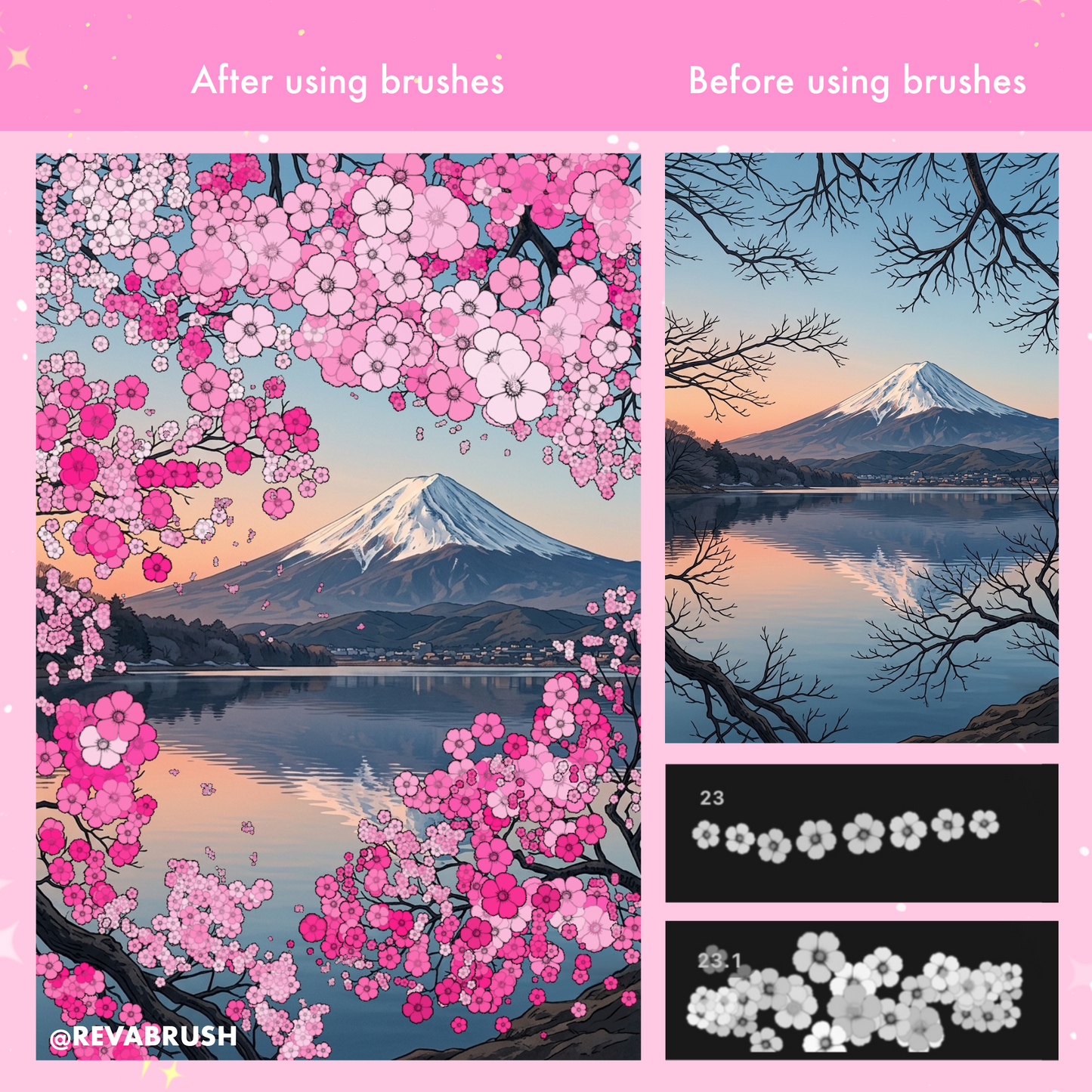 270 Flower Outline Brushes for Procreate – Floral Line Art Stamp Set
