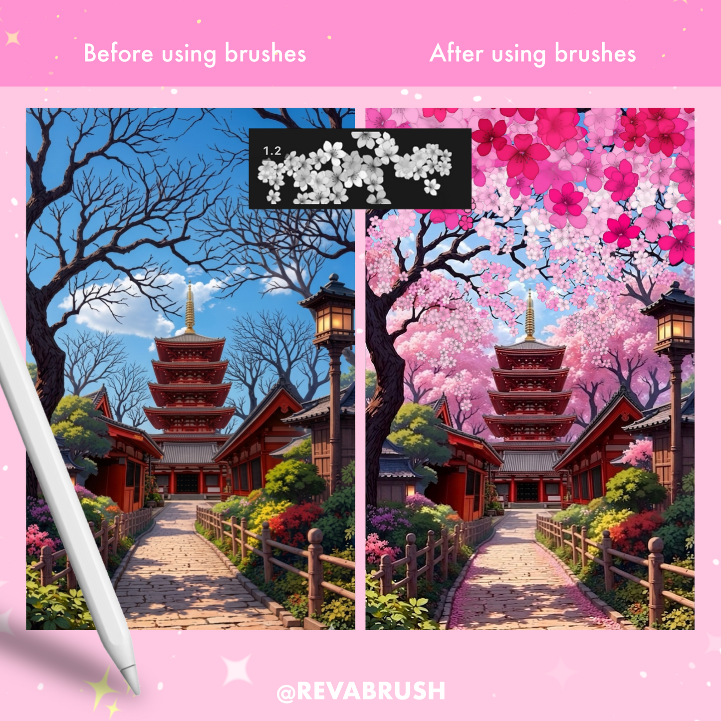270 Flower Outline Brushes for Procreate – Floral Line Art Stamp Set