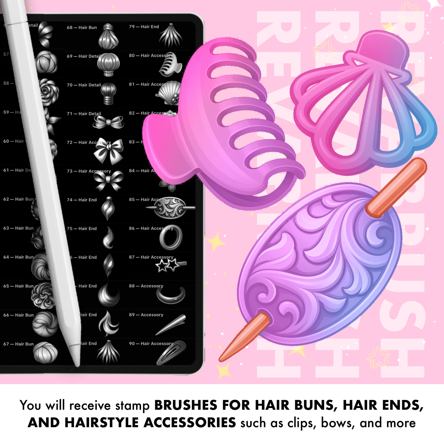 180 Anime Hair Brushes for Procreate – Braids, Curls & Manga Hairstyles