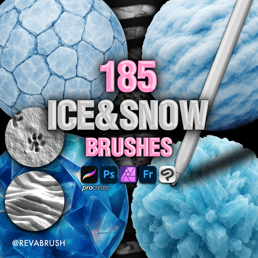 185 Crushed Ice & Snow Texture Brushes – Procreate, Photoshop & More