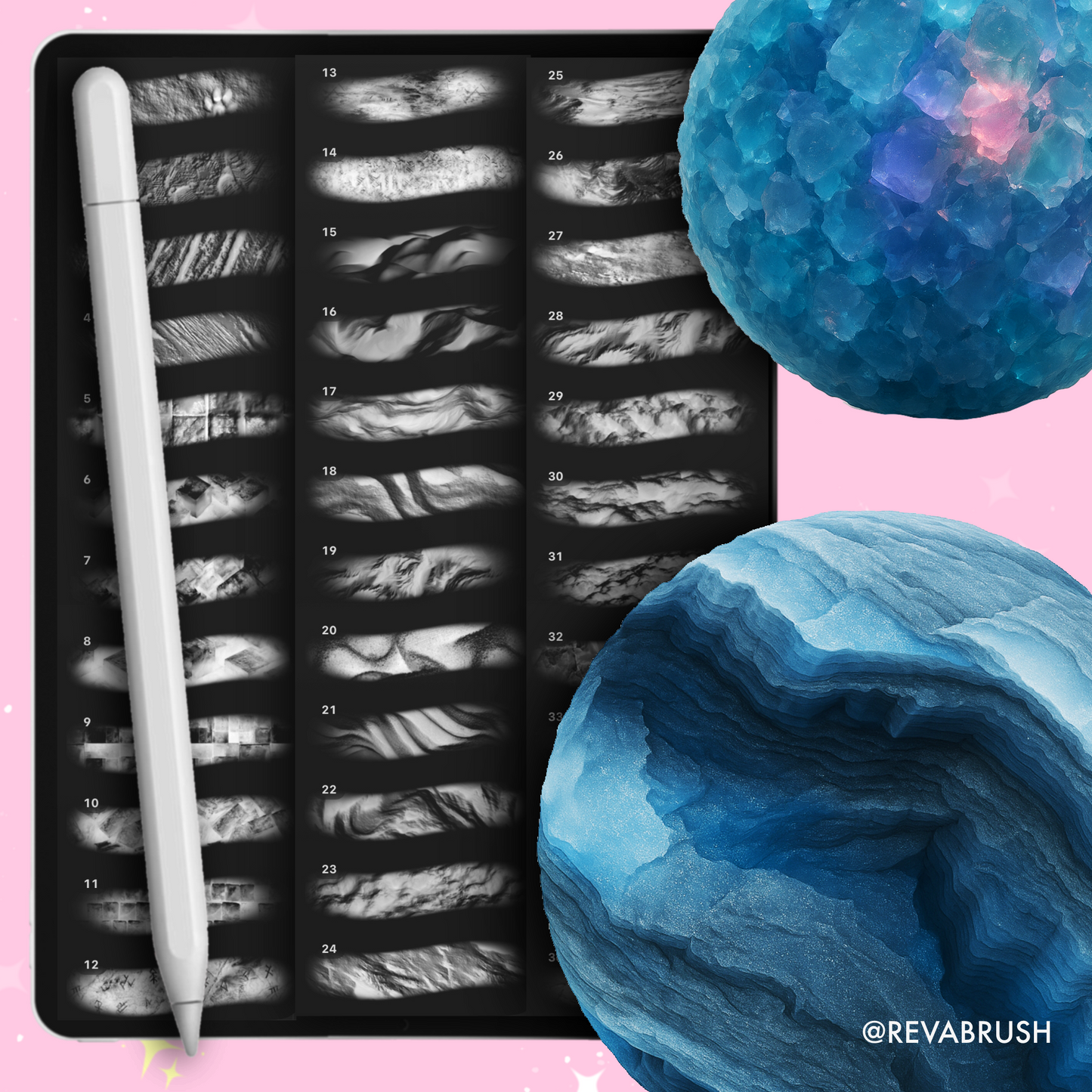 185 Crushed Ice & Snow Texture Brushes – Procreate, Photoshop & More