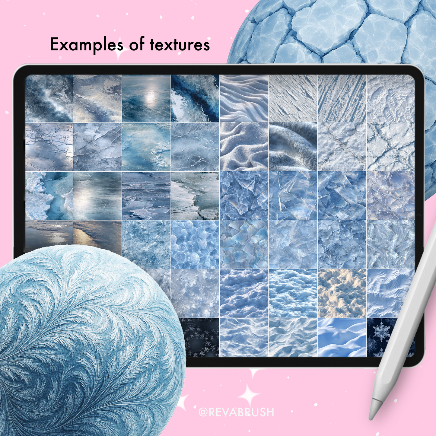 185 Crushed Ice & Snow Texture Brushes – Procreate, Photoshop & More