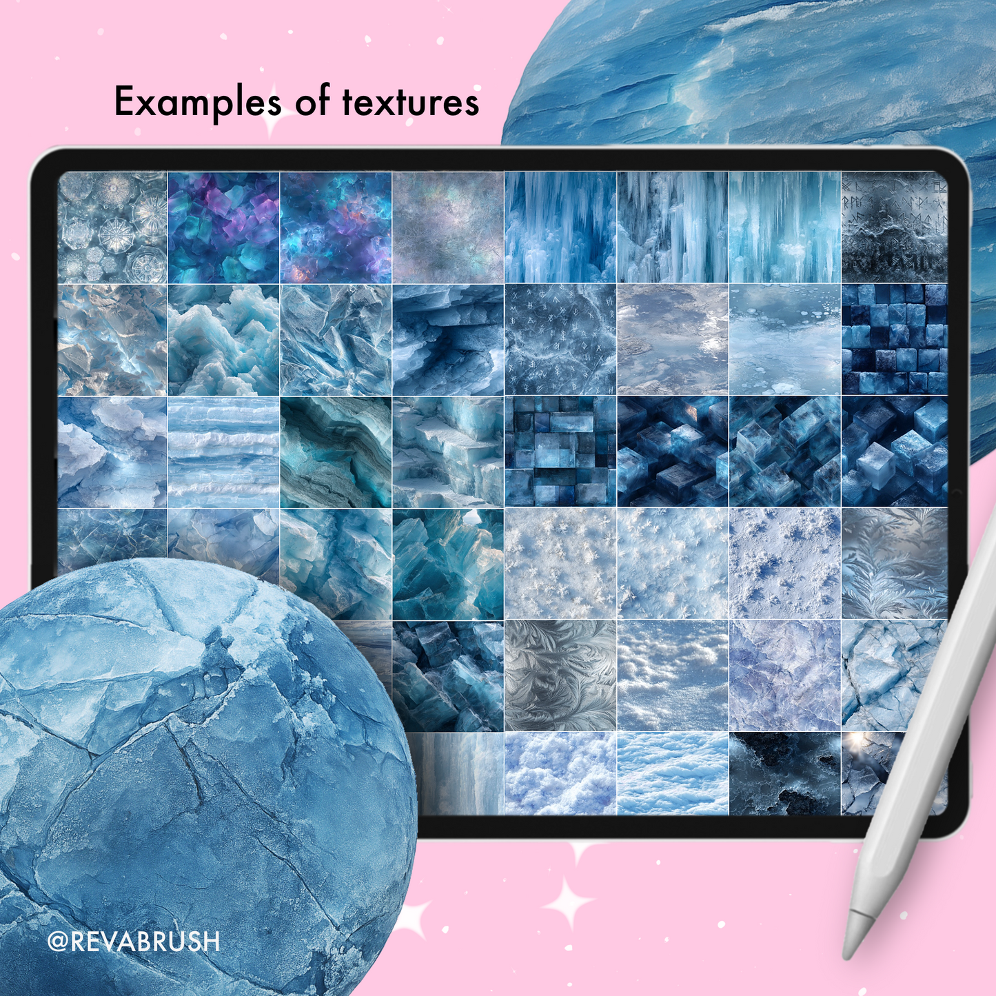 185 Crushed Ice & Snow Texture Brushes – Procreate, Photoshop & More
