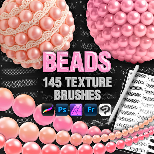 Beads Texture & Fashion Brushes – Procreate, Photoshop & Clip Studio Paint & Fabric Set