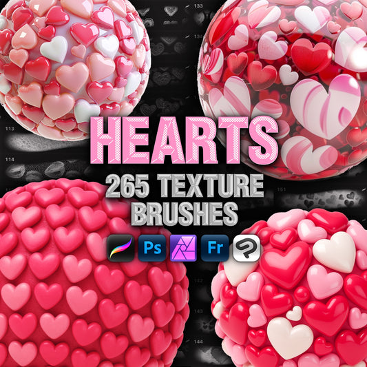 Heart Fabric Texture Brushes for Procreate, Photoshop, Clip Studio
