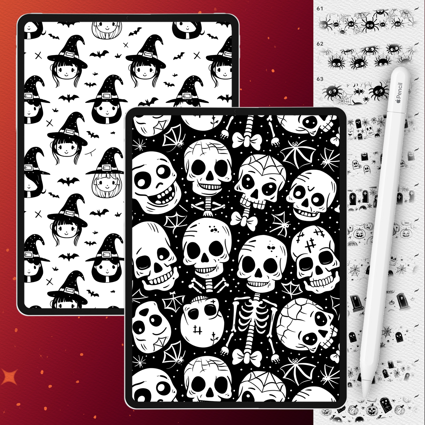 135 Halloween Texture Brushes – Procreate, Photoshop & Clip Studio Paint