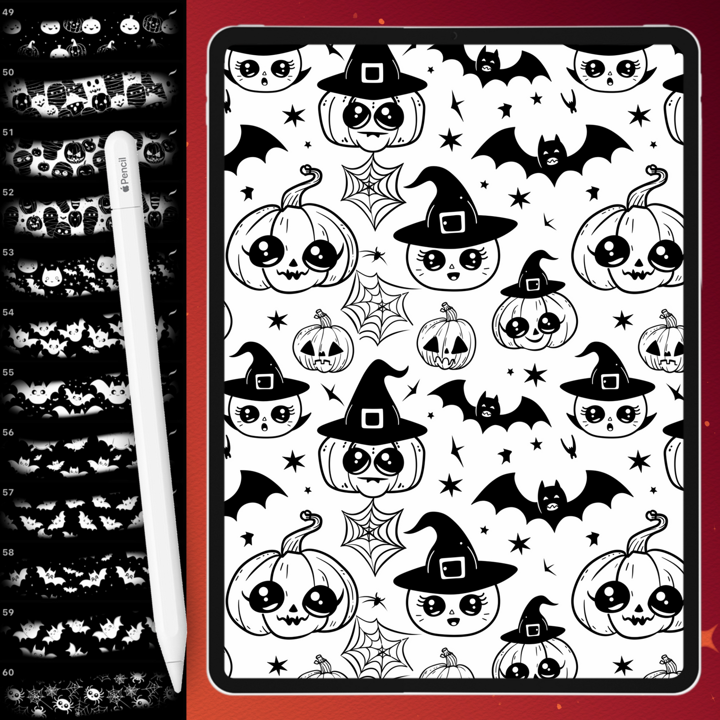 135 Halloween Texture Brushes – Procreate, Photoshop & Clip Studio Paint