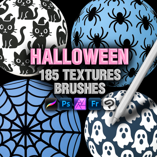 185 Halloween Texture Brushes – Procreate, Photoshop & Clip Studio Paint