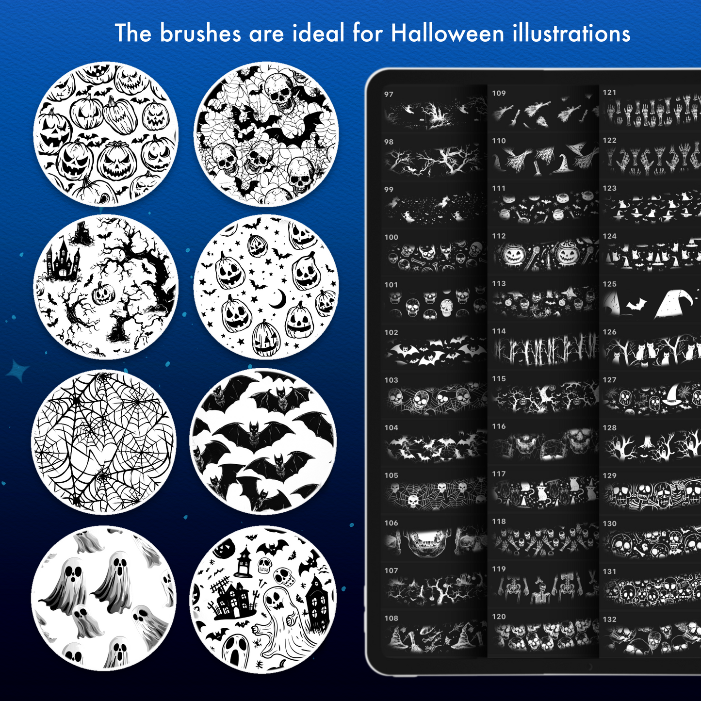 185 Halloween Texture Brushes – Procreate, Photoshop & Clip Studio Paint