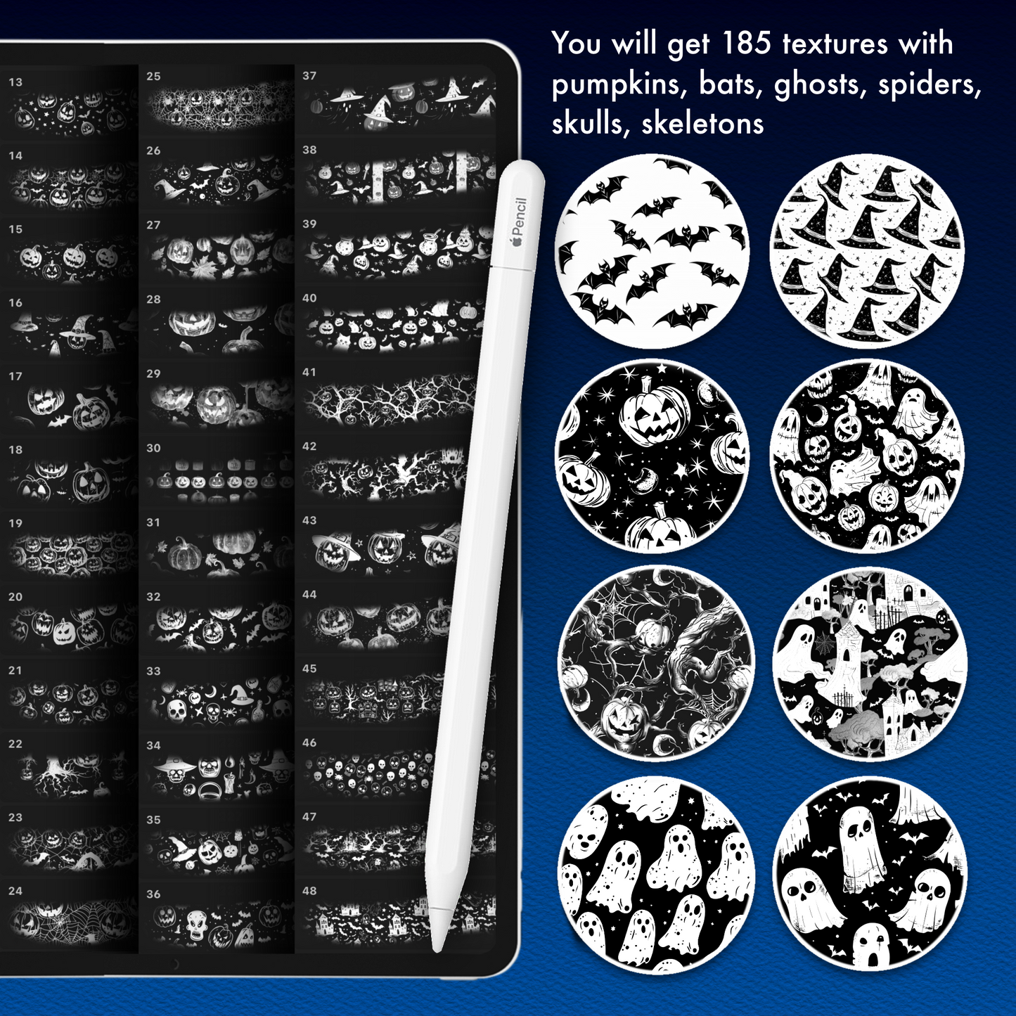 185 Halloween Texture Brushes – Procreate, Photoshop & Clip Studio Paint