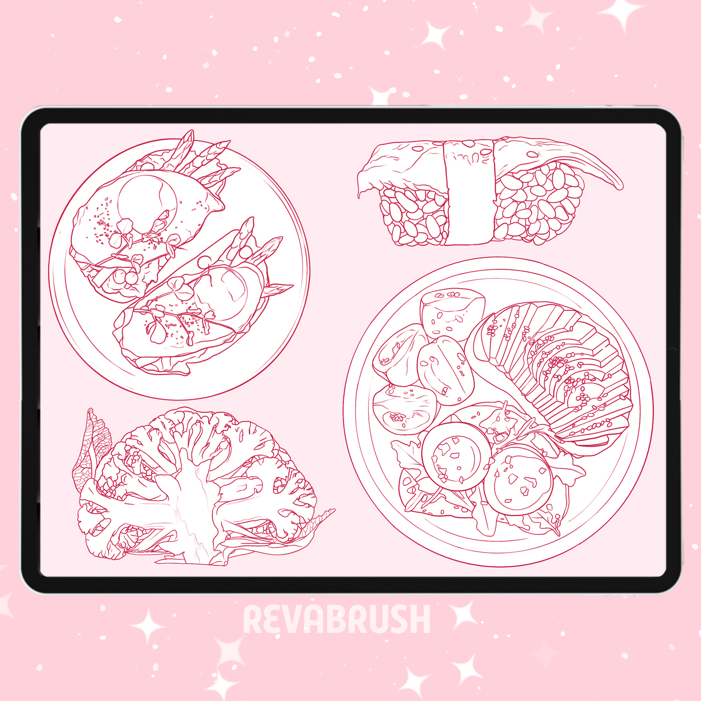 665 Food & Dessert Brushes – Procreate, Photoshop & Clip Studio Paint – Fruit, Candy & Chocolate Set