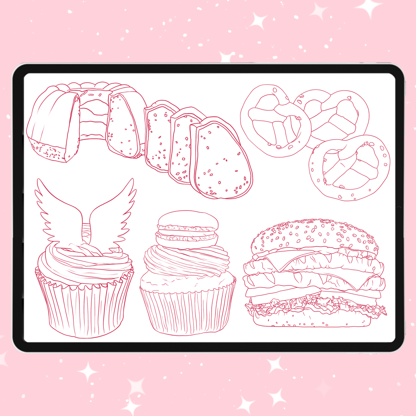 665 Food & Dessert Brushes – Procreate, Photoshop & Clip Studio Paint – Fruit, Candy & Chocolate Set