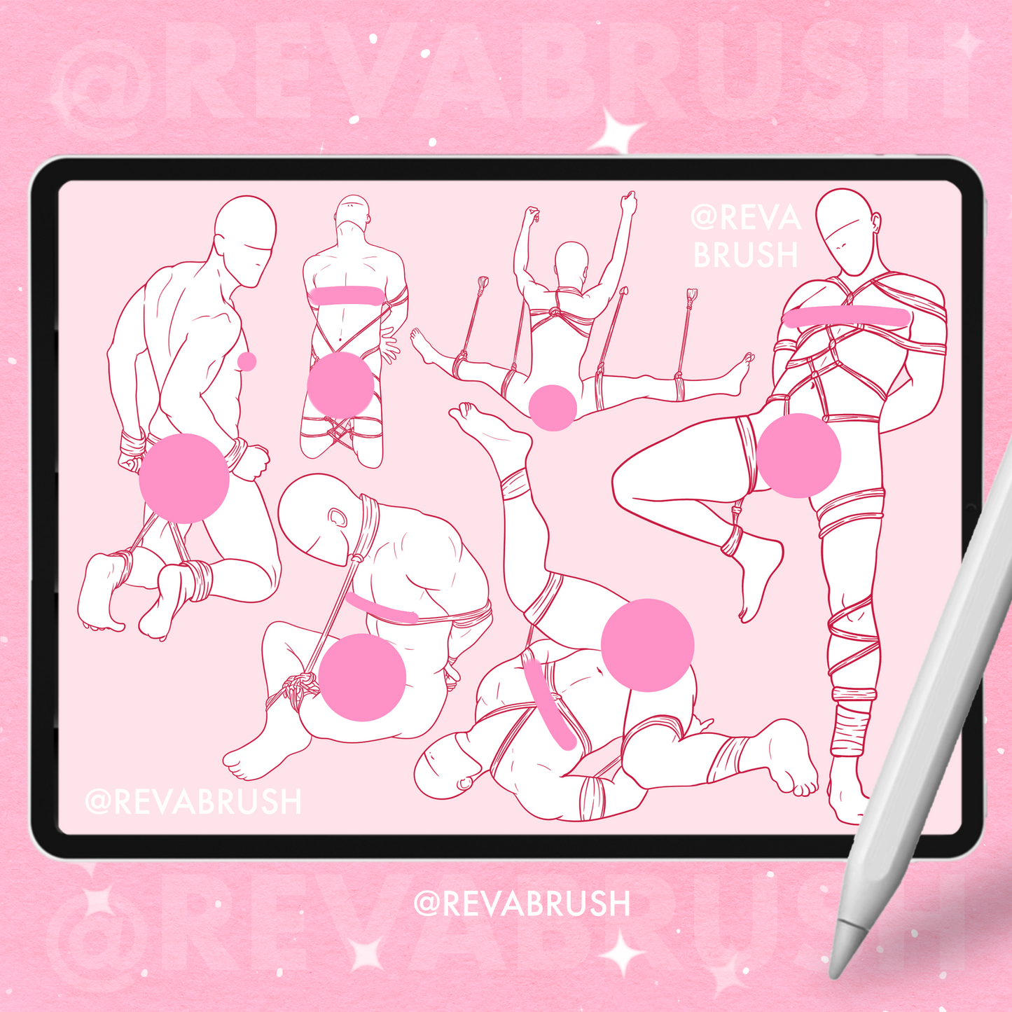 Procreate 및 Photoshop용 여성 스포츠 및 폴 댄스 브러시 - 역동적인 이국적인 포즈 세트