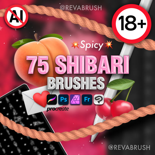 Shibari & Bondage Female Pose Brushes – Procreate & Photoshop (Mature Art)