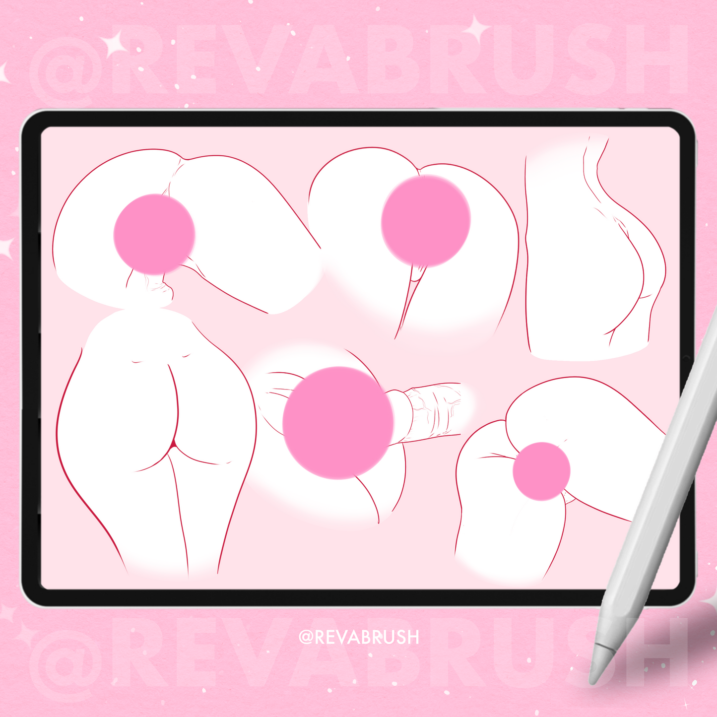 Procreate 여성 브러시 – 디지털 아트를 위한 포토샵 성인 바디 스탬프 브러시