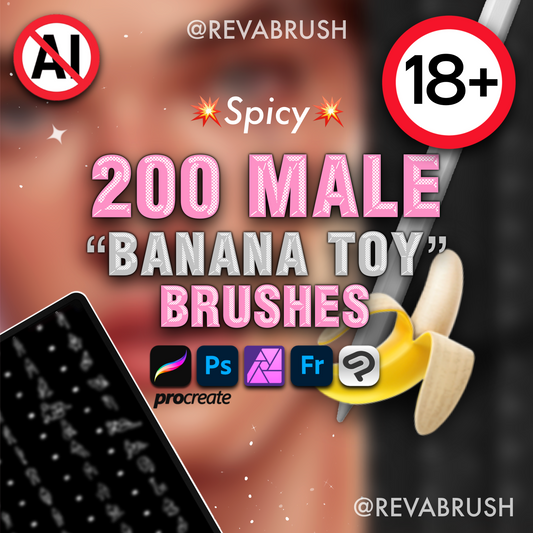 200 Male Adult toy Mature NSFW brushes - Procreate, Photoshop, Affinity Photo, Adobe Fresco, Clip Studio Paint