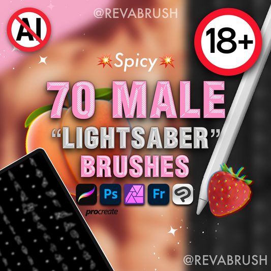 70 Male NSFW Adult Mature pose brushes for Procreate & Photoshop