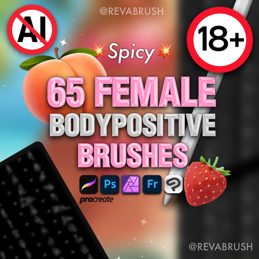 Female & Body-Positive NSFW Mature Brushes – Procreate, Photoshop & Clip Studio, Adult Plus-Size Set
