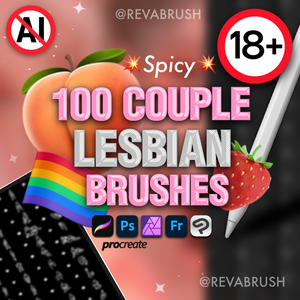 100 Female & Pose Mature Adult Brushes – Procreate, Photoshop & Clip Studio Paint