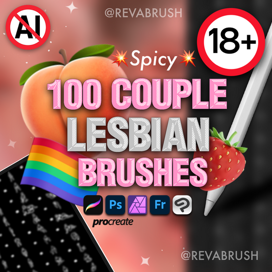 100 Female & Pose Mature Adult Brushes – Procreate, Photoshop & Clip Studio Paint