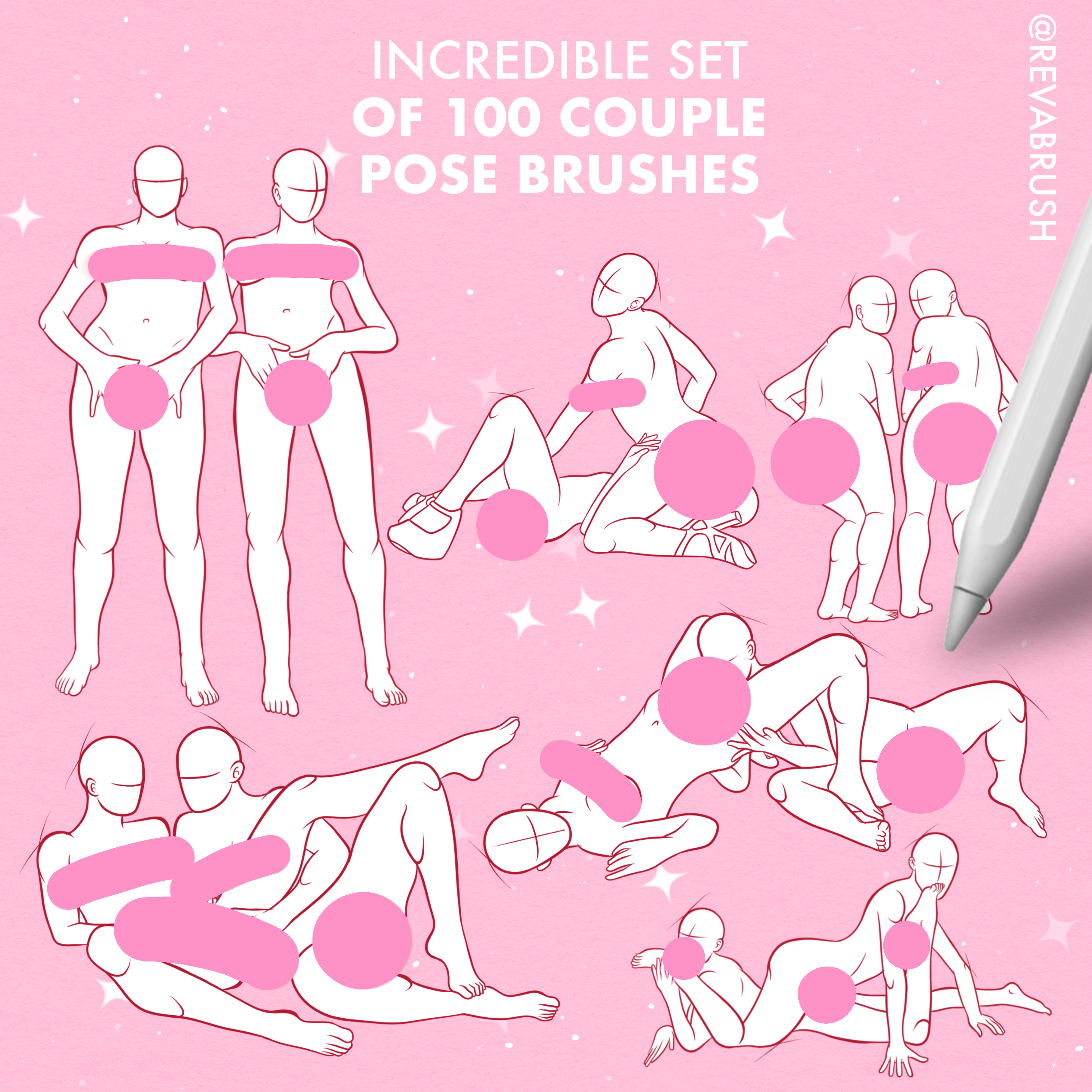 여성 및 포즈 브러시 – Procreate, Photoshop 및 Clip Studio Paint