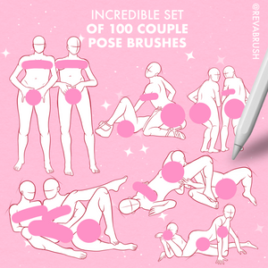 100 Female & Pose Mature Adult Brushes – Procreate, Photoshop & Clip Studio Paint