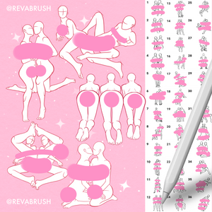 100 Female & Pose Mature Adult Brushes – Procreate, Photoshop & Clip Studio Paint