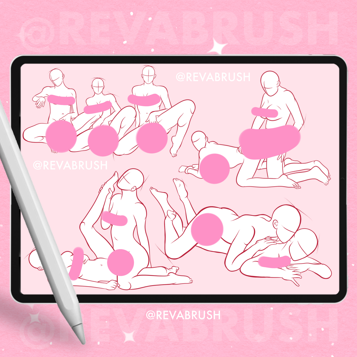 100 Female & Pose Mature Adult Brushes – Procreate, Photoshop & Clip Studio Paint