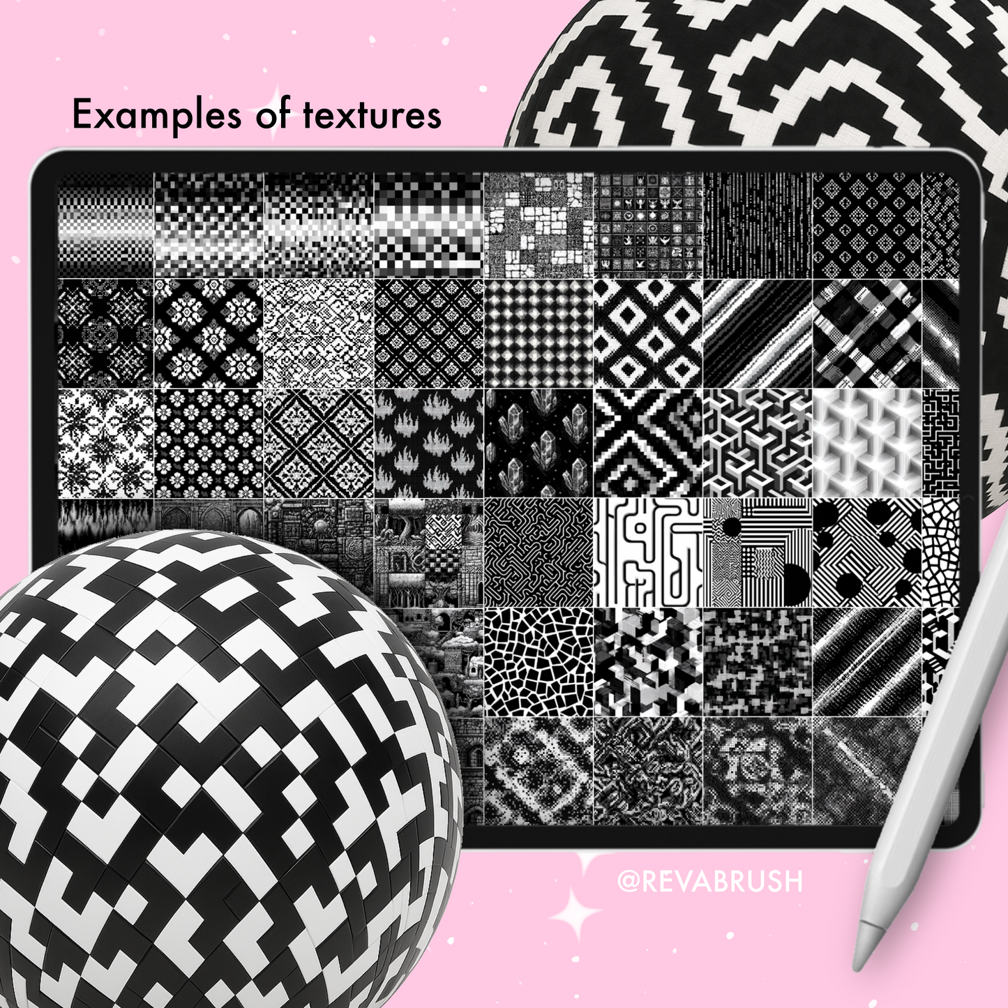 160 Pixel & Glitch Texture Brushes – Procreate, Photoshop & More