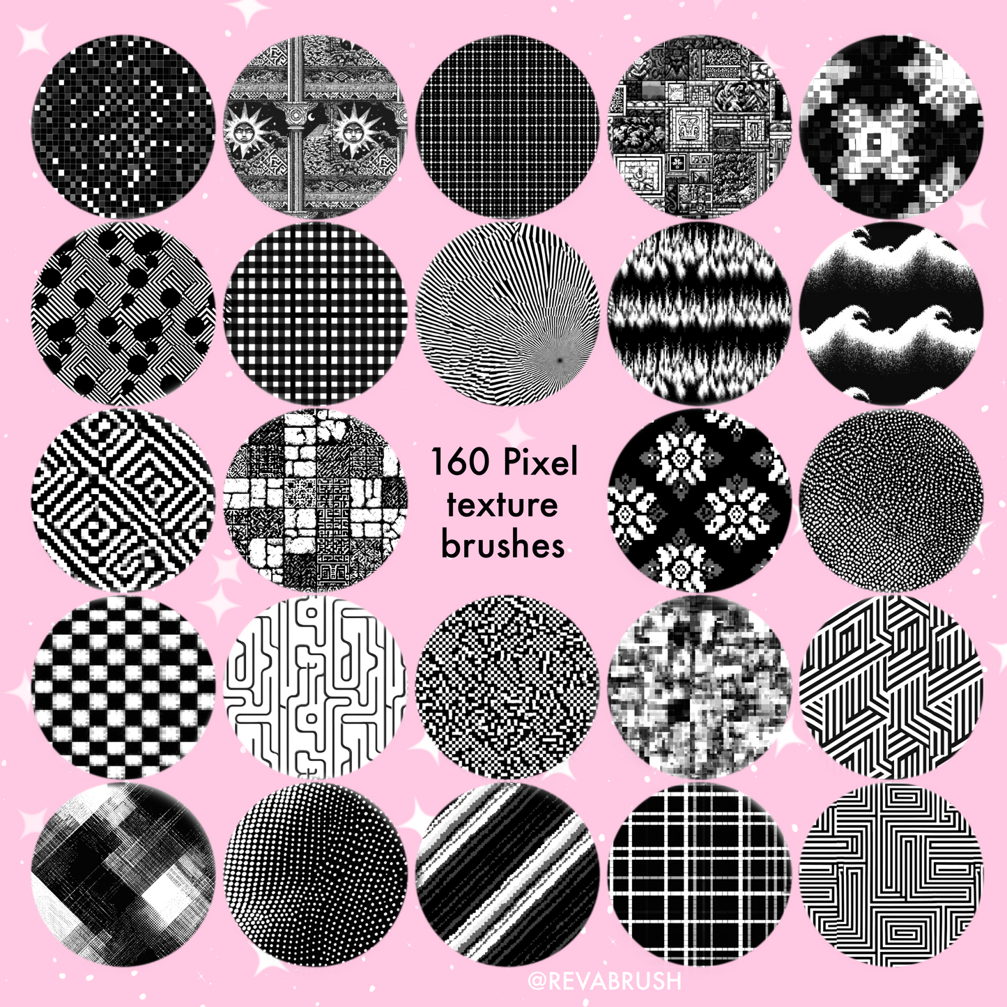 160 Pixel & Glitch Texture Brushes – Procreate, Photoshop & More