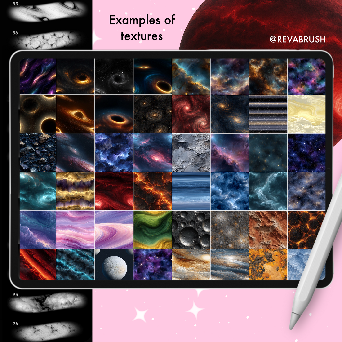 200 Galaxy & Space Texture Brushes – Procreate, Photoshop & More