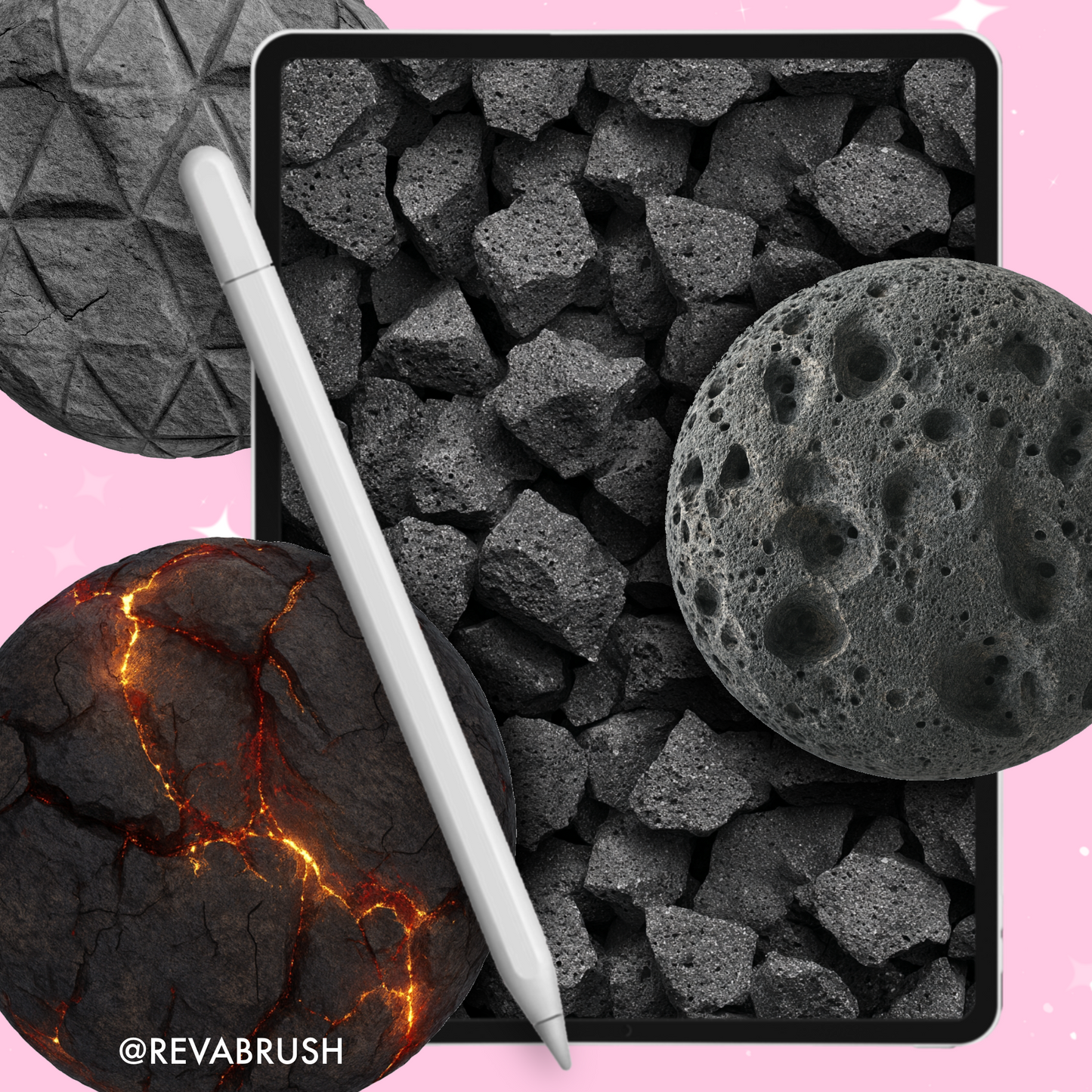 185 Stone Texture Brushes – Interior Set for Procreate, Photoshop & More