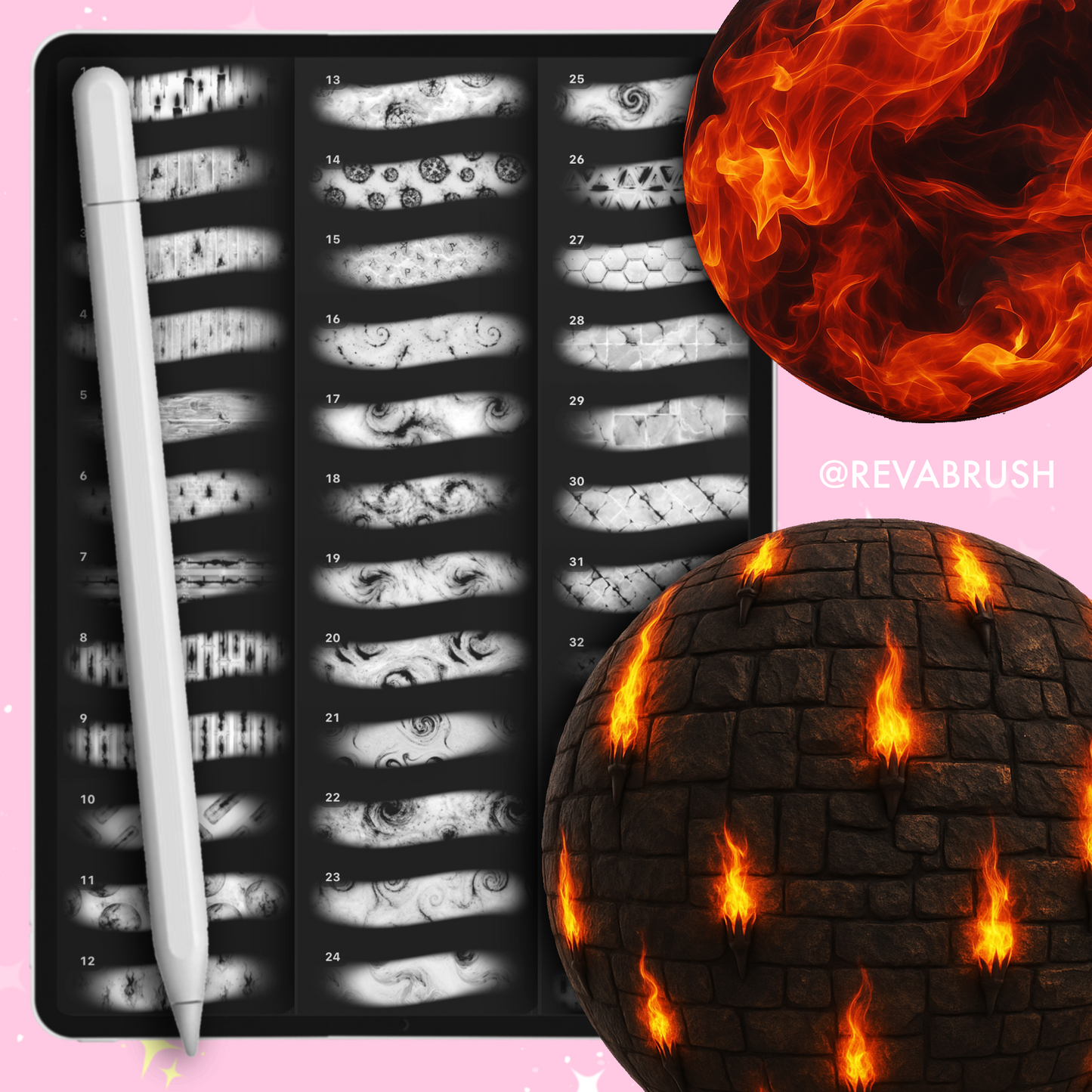 220 Lava, Volcano & Fire Brushes – Procreate, Photoshop & Clip Studio