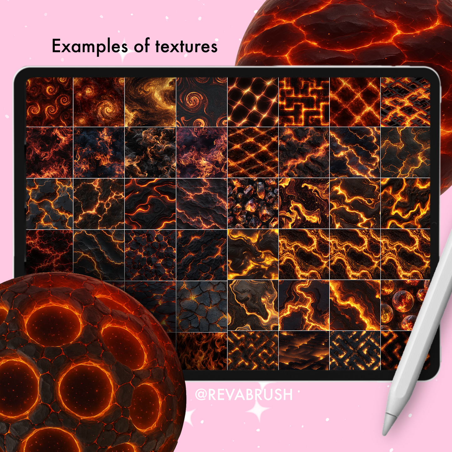 220 Lava, Volcano & Fire Brushes – Procreate, Photoshop & Clip Studio