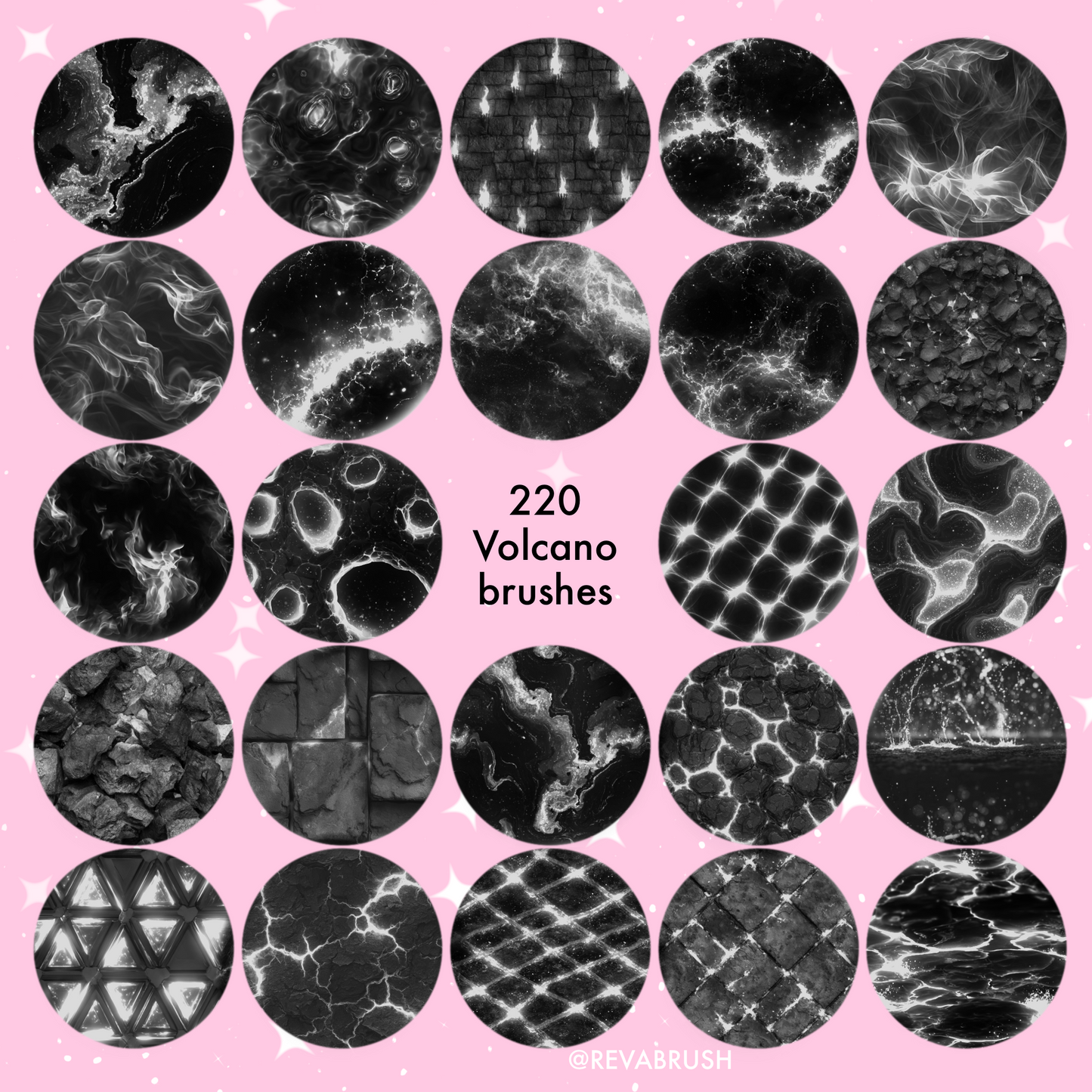 220 Lava, Volcano & Fire Brushes – Procreate, Photoshop & Clip Studio
