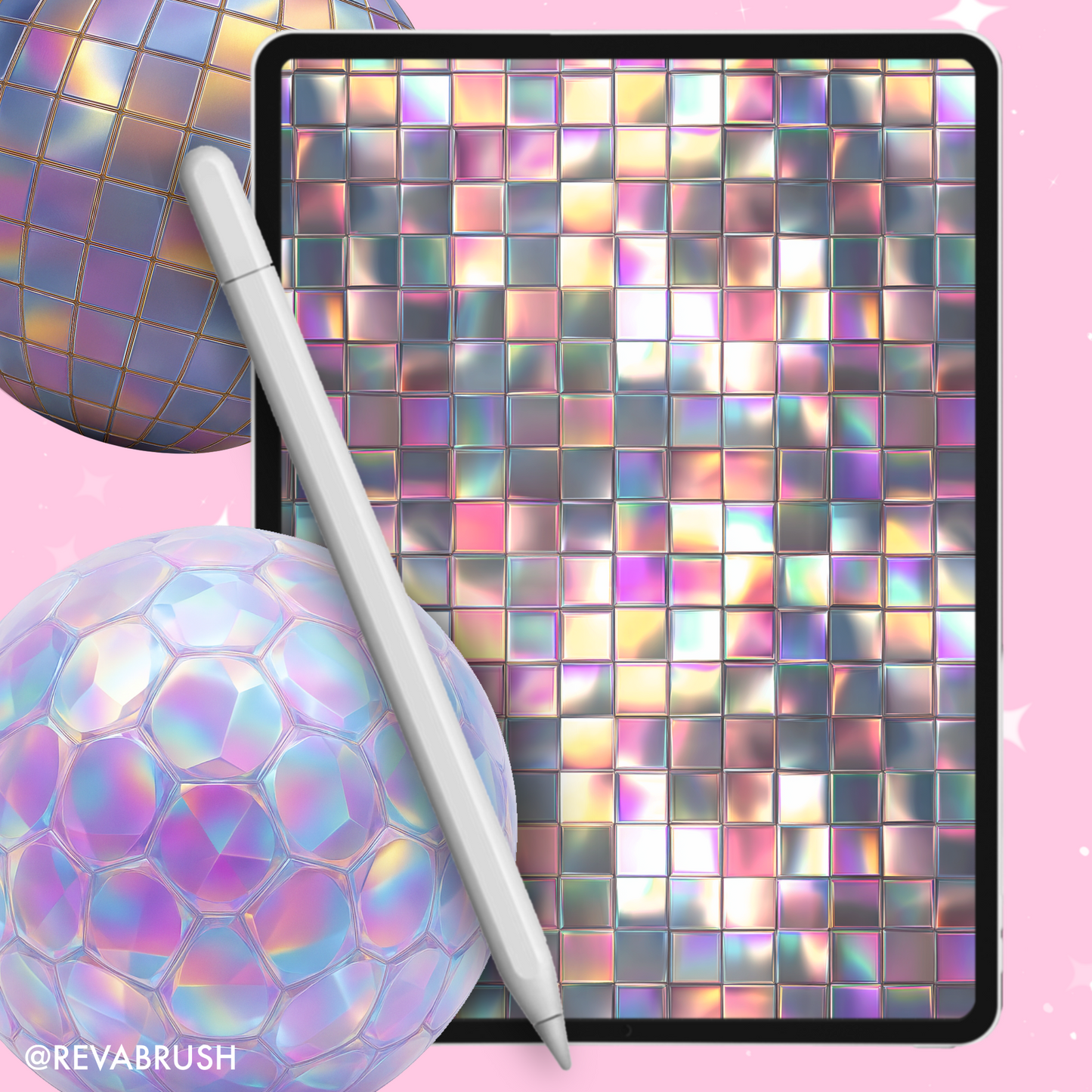 160 Disco Ball Texture Brushes – Procreate, Photoshop & More