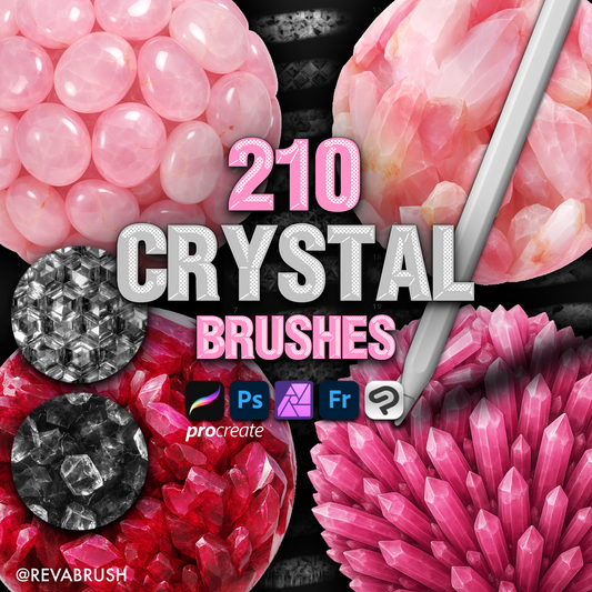 210 Crystal Texture Brushes – Procreate, Photoshop